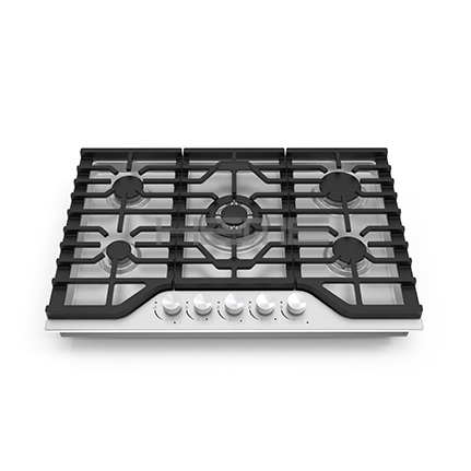 5 Burners Gas Cooktop Supplier 30 inch Stainless Steel with Wok burner PG8051S-KC4I